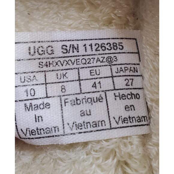 UGG Fuzz Sugar Terry Cross Slide Slipper Womens Platform Shoes Banana Pudding 9 - Picture 4 of 12
